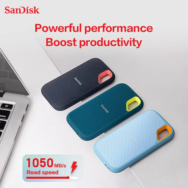 

SanDisk Extreme Portable SSD E61 High Speed USB3.2 500GB 1TB 2TB 4TB Type C Read Speed up to 1050MB/s Portable SSD For PC