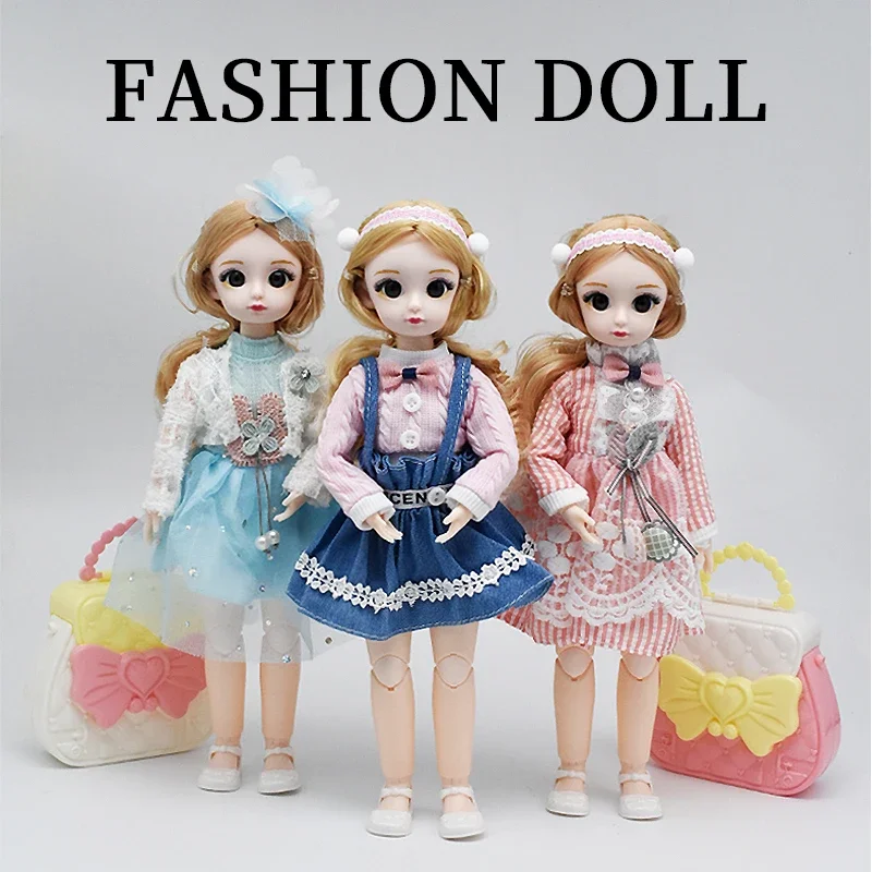 30cm 1/6 BJD Doll Anime Princess Fullset Clothes Shoes Figure Model Joint Movable Fashion Cute Mini Doll For Girls Birthday Gift