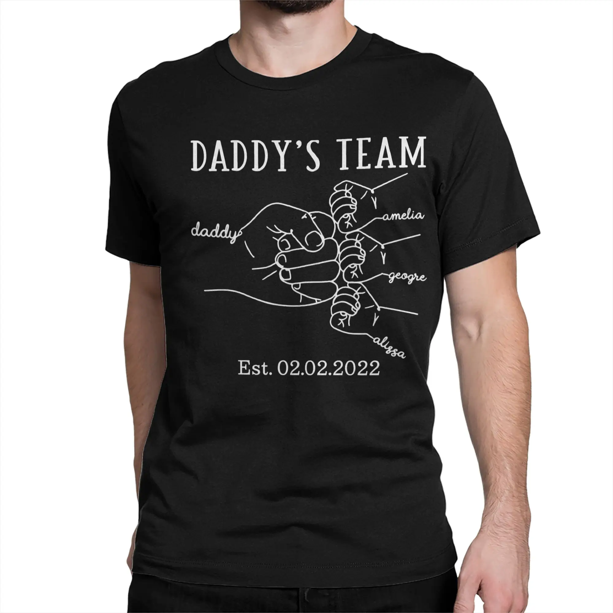 Personalized Grandpa Dad T-Shirt Men Cotton T Shirt Custom Name Birthday Fathers Day Gift Short Sleeve Tee Shirt 4XL 5XL Clothes