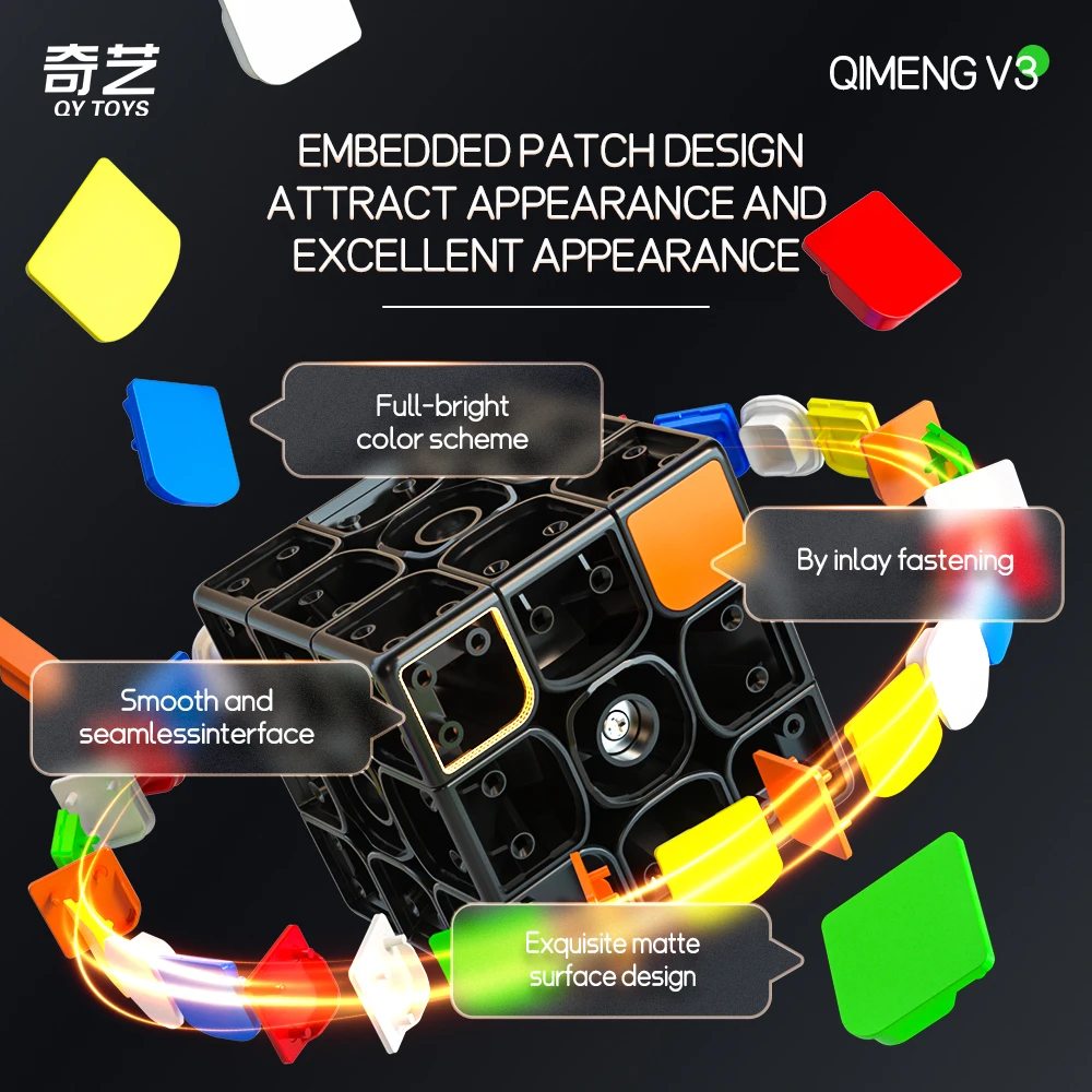 QIYI  Qimeng V3 Magic cube  3x3 qiyi  cubo magico profissional 3X3X3  educational toy for kids puzzle QY hungarian cube
