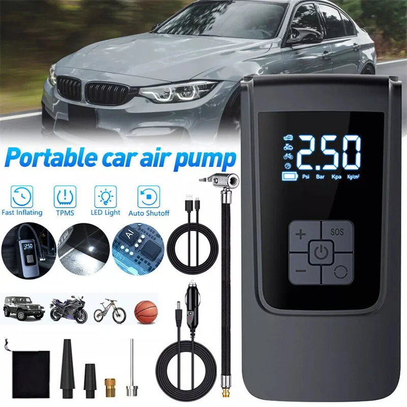 

7.4/12V Car Tire Inflator 150PSI 6000mAh Digital Cordless Air Pump Electric Inflator Pump For Vehicle Truck Motorbike Bike Balls