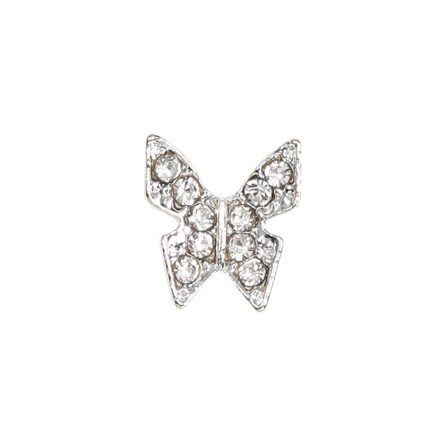 10 個 3D 高級合金フルラインストーンネイルアート蝶弓チャームジュエリーアクセサリー爪の装飾マニキュア用品 S