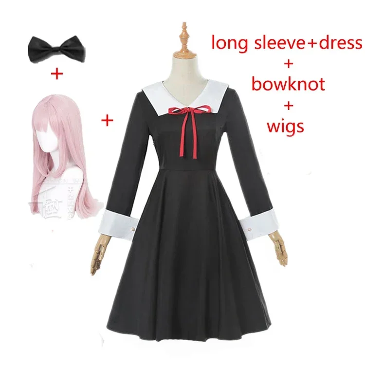 CosplayKaguya-sama: الحب هو الحرب تأثيري حلي Kaguya Shinomiya فساتين تأثيري تشيكا زي مدرسي فستان المرأة.