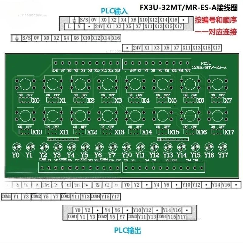 Suitable for  PLC FX3U series debugging simulation board