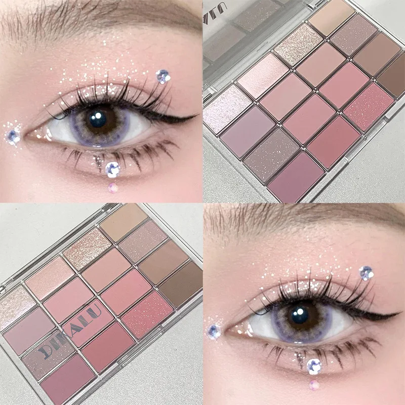 Paleta de sombras de ojos de baja saturación, 16 colores, alto nivel de apariencia, Cosméticos mate, resistente al agua, brillo nacarado, maquillaje coreano