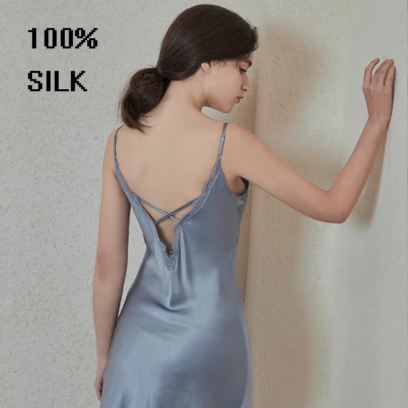 

satin open back sexy lingerie dresses for women 2022 night dress silk slip wear nighty for ladies nightgown lace nightwear gowns