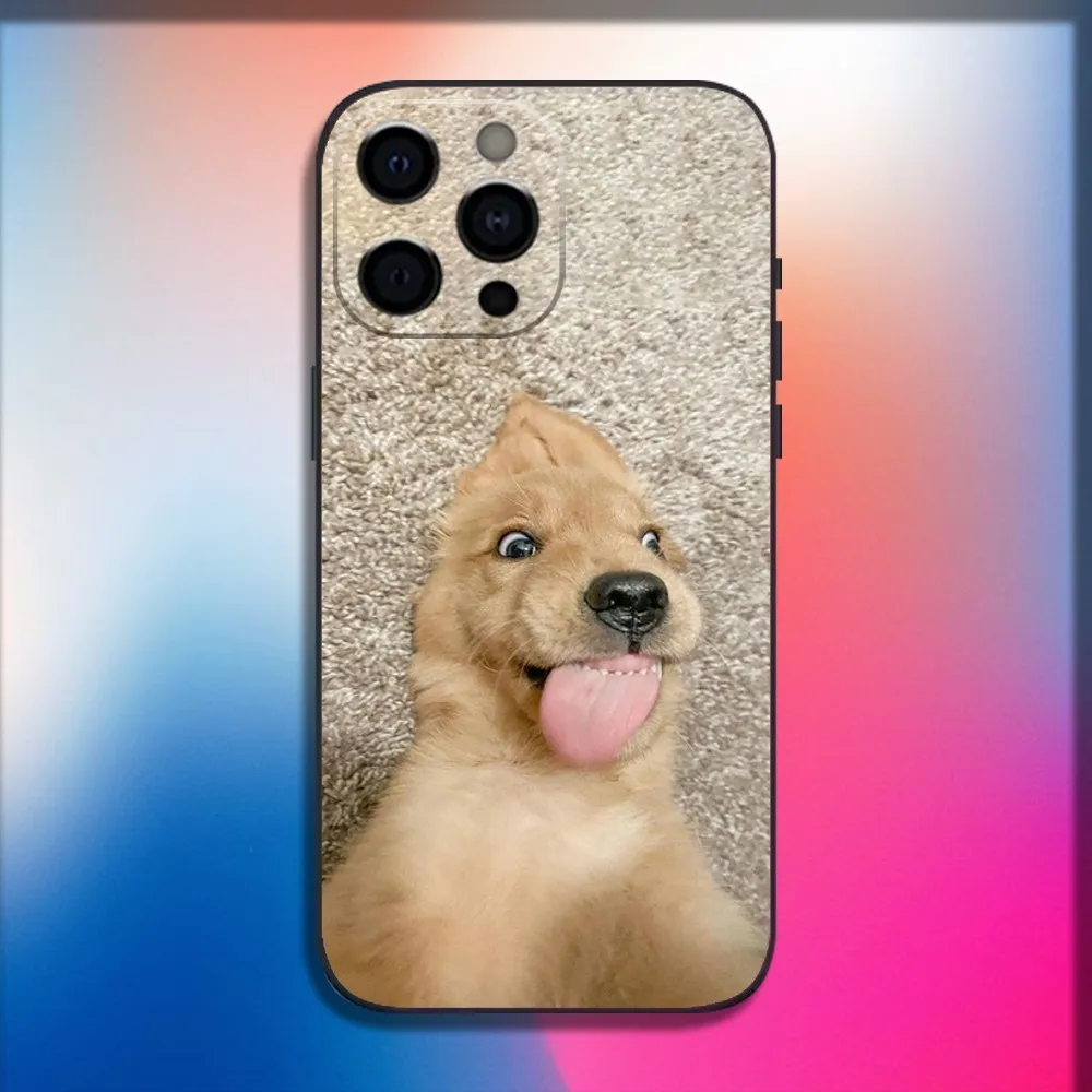 Golden Retriever Dog Pet Phone Case For iPhone 16,15,14,13,12,11,Pro,X,XS,Max,XR,Plus,Mini Soft Black Cover