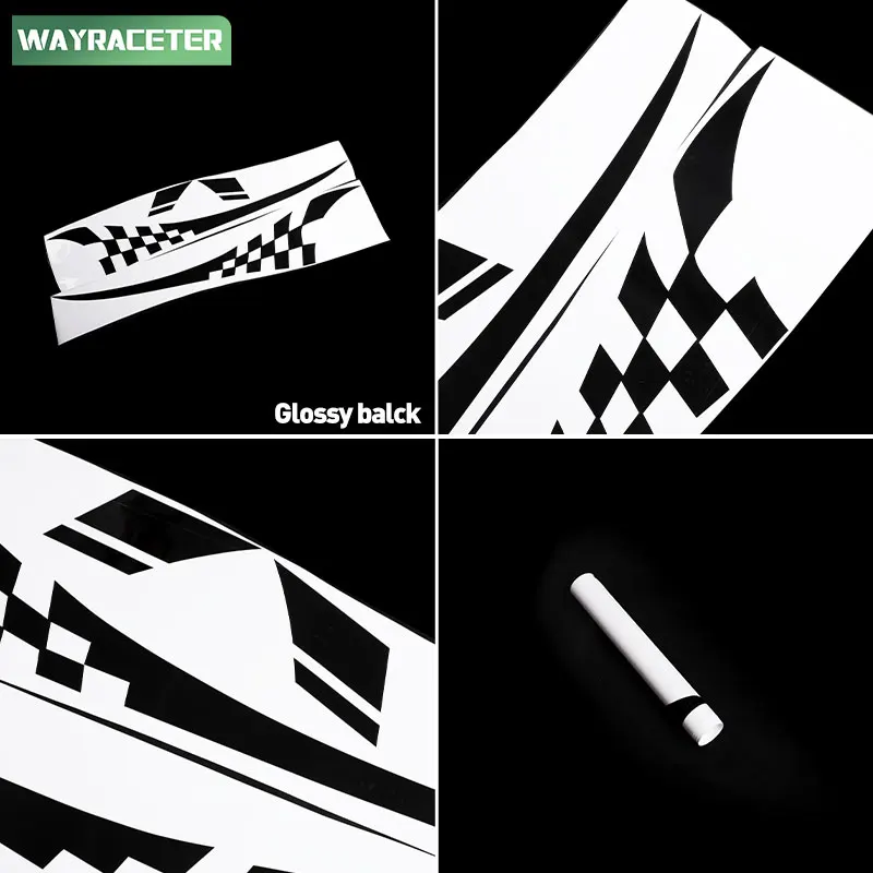 4 Pcs/Set Door Side Sticker Sports Racing Checkered Flag Graphics Vinyl Decal For Toyota Supra 2026 2025 2020+ 2023 2024 2022
