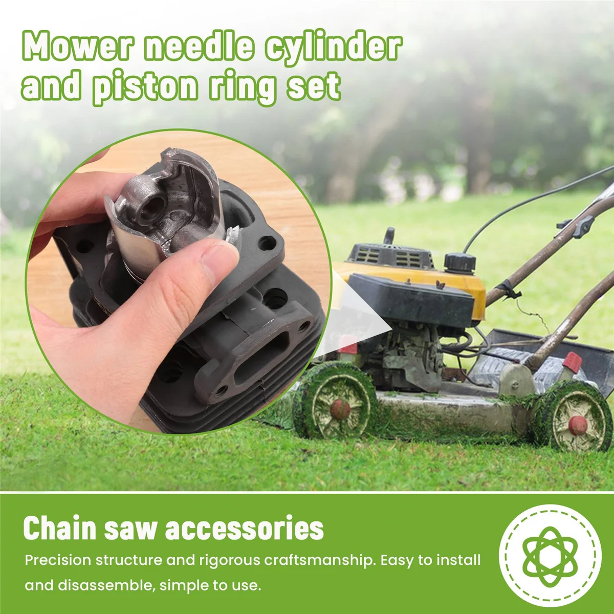 40MM Brush Cutter Cylinder & Piston Ring with Needle Cage for 43CC CG430 Various Strimmer Trimmer 40-5 BG430 image 4
