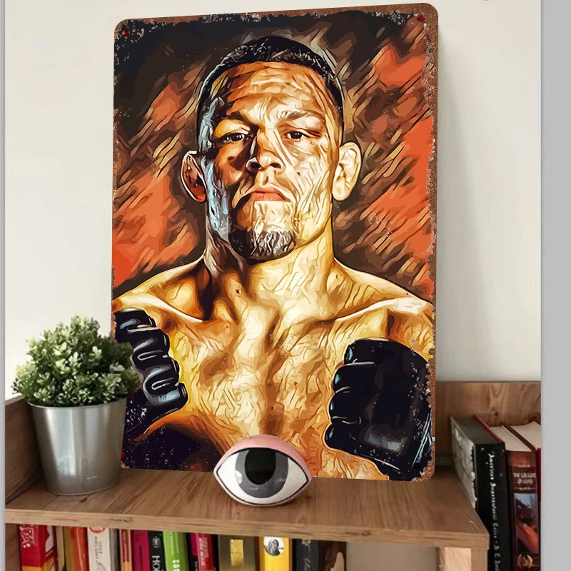 Custom MMA Fighter Metal Wall Art Modern Home Decor Living Room Bedroom Study Room Decorative Hanging