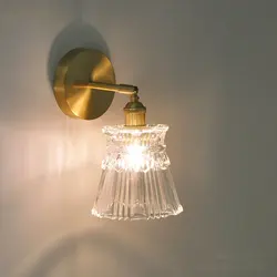 Japanese Vintage Glass Wall Light Postmodern Minimalist Nordic Light Luxury Bedroom Bedside American Living Room Aisle Wall Lamp