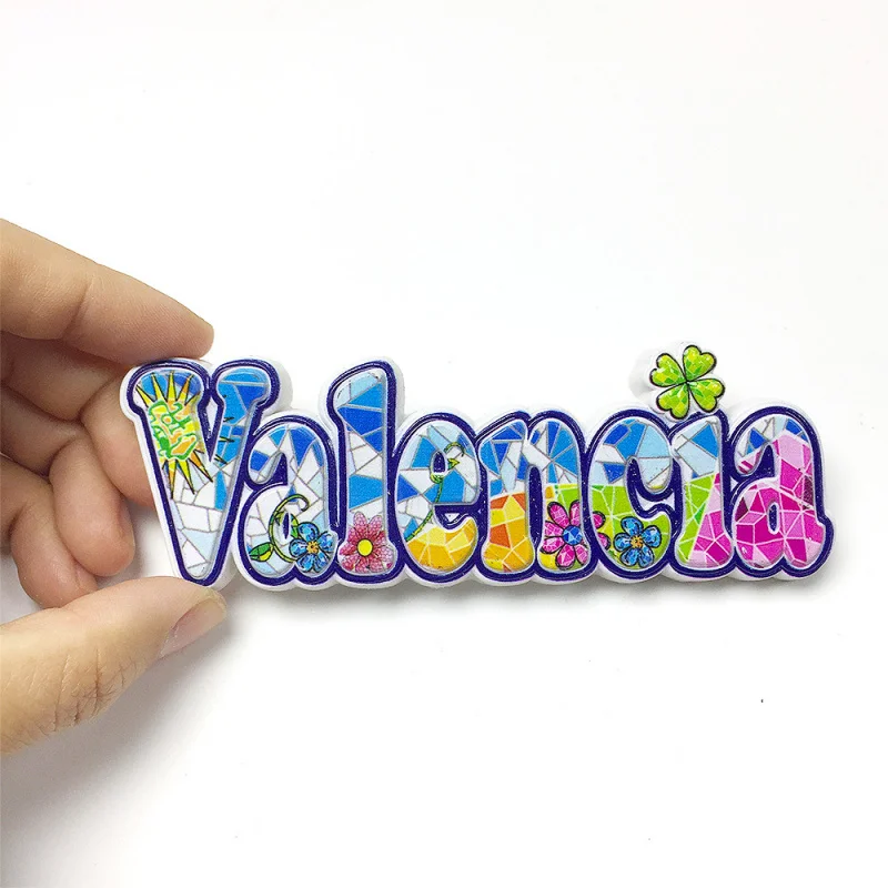 

Spain Valencia Creative Letter Cultural and Creative Magnetic Refrigerator Sticker Travel Souvenirs Home Decorations Gifts