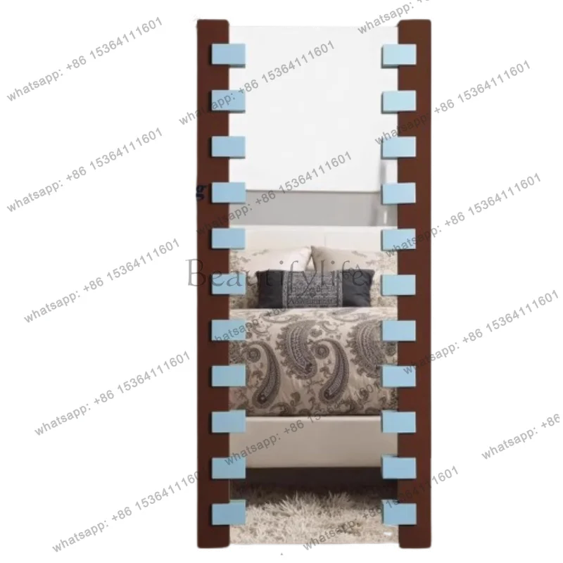 Funky Aesthetic Frame Mirror Wavy Design Create Minimalist Dressing Mirror Korean Style Full Body Spiegels Wand Home Decorations