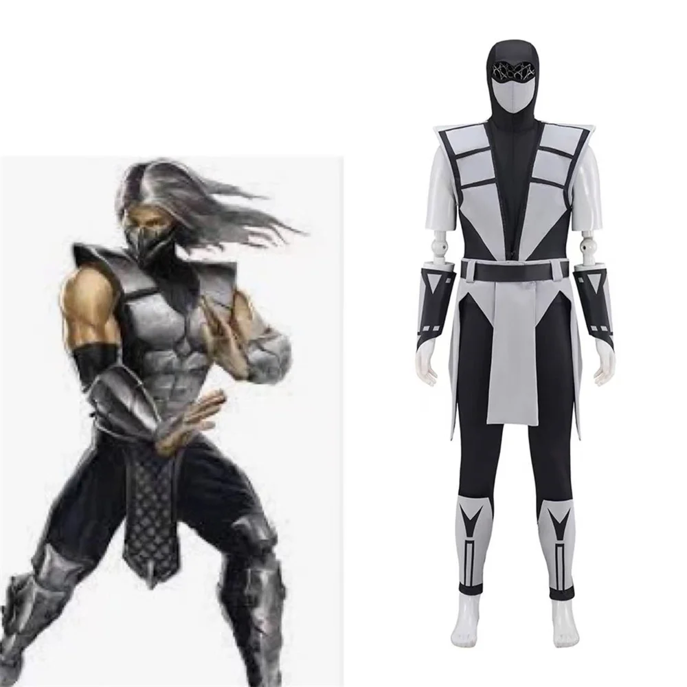 

Game Mortal Smoke Cosplay Kombat Costume Men Top Pants Vest Full Set Battle Suit Halloween Carnival Party Outfit
