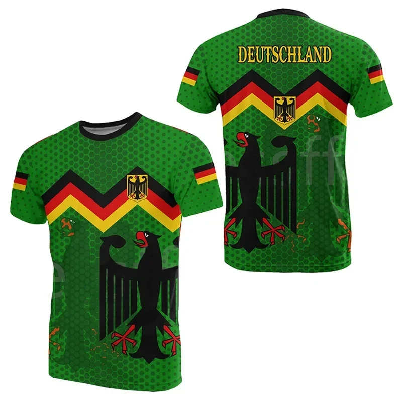 German Flag Print T Shirt For Men Fashion National Emblem Pattern Oversized T-shirts Casual O-neck Short Sleeve Tops Summer Tees