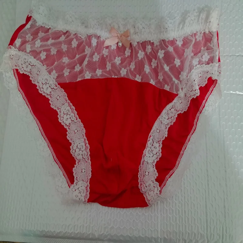Underwear Men's Lce Silk Triangle Briefs Light Luxury Satin Lace Edge Men's Summer Thin Panties