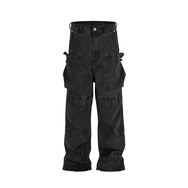 

Rick Heavy Duty Stain-Resistant High Street RO Style Workwear Denim Pants Men's Trendy Brand Multi-Pocket Casual Pants