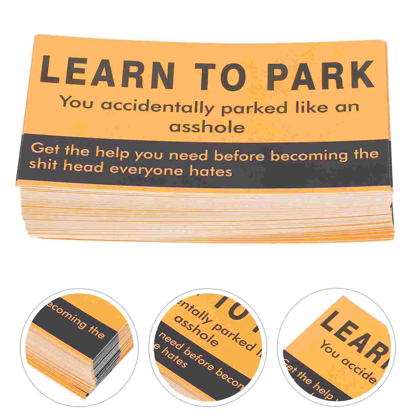 200 Sheets Parking Violation Card Vehicle Bad Paper Caution for Roads Notes Warning Learn to Funny Label