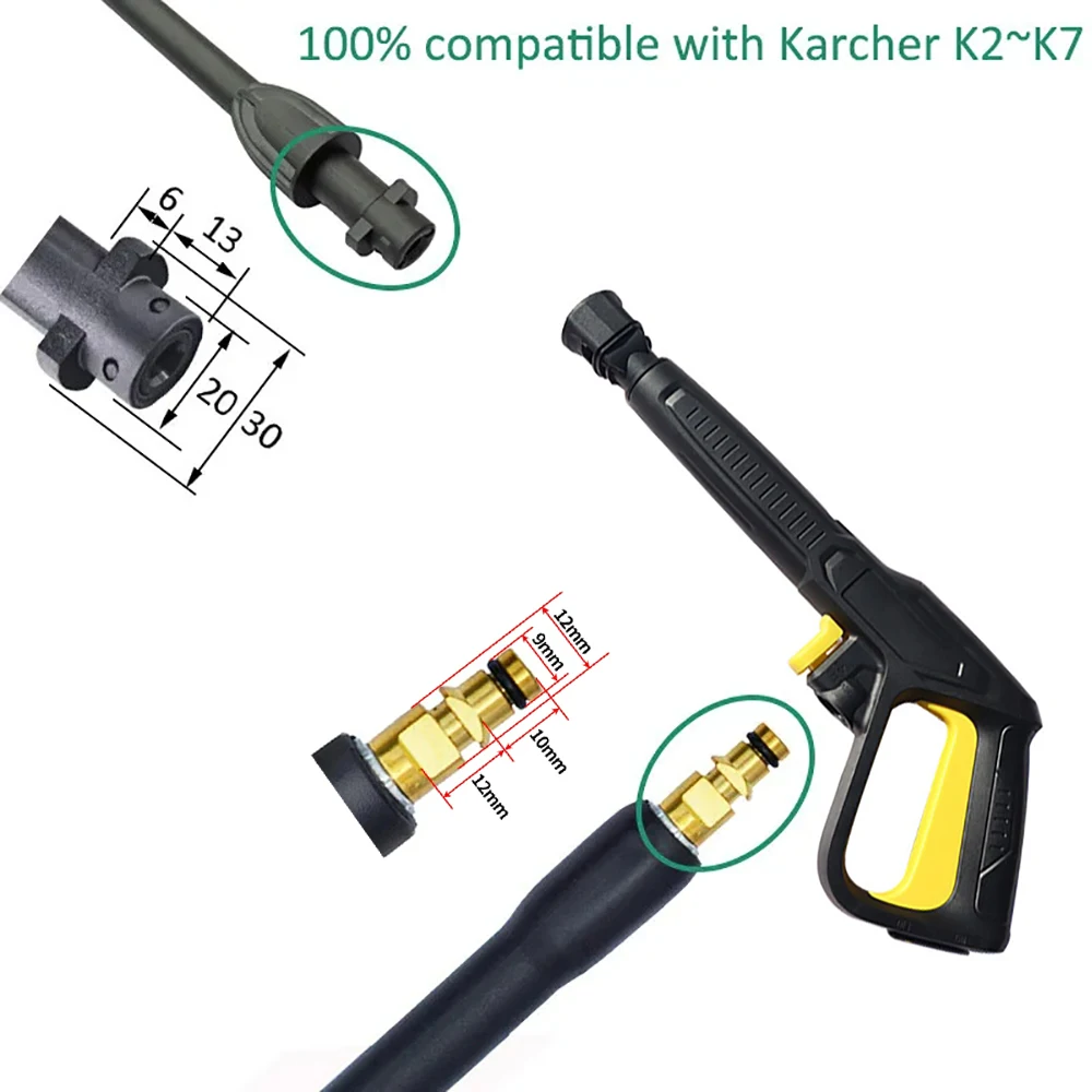 High Pressure Washer Gun Spray Gun with Jet Lance Turbo Lance Pistol Replacement for Karcher K-series Karcher K2 K3 K4 K5 K6 K7