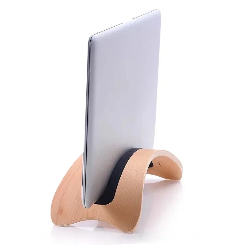 

Custom Wooden Laptop Stand Adjustable Vertical Support Notebook Wood Rubber Strip Solid Wooden Stand Desktop Decoration Gift