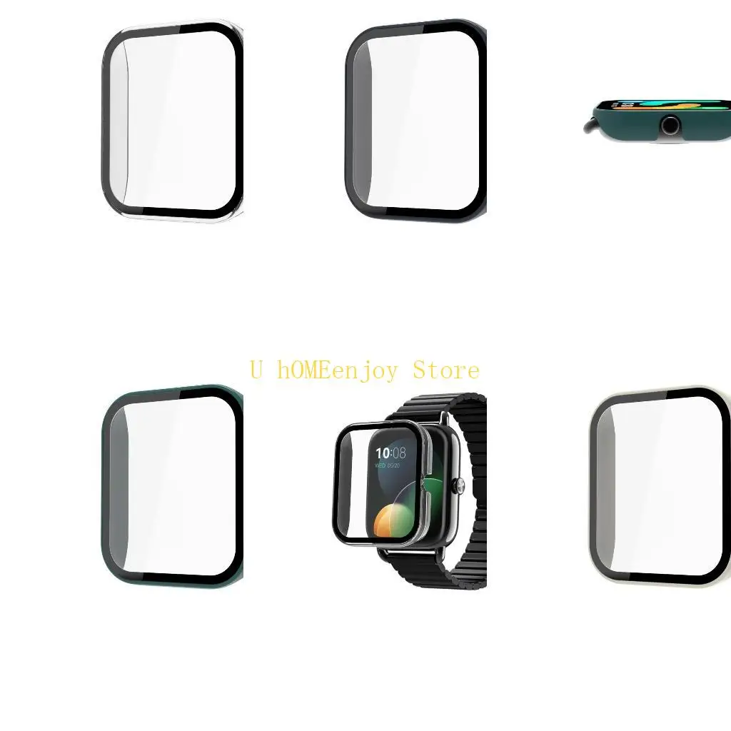

B0KF Protective for Case + Screen Protector for HaylouLS11 Cover With Tempered Glass Film for Smart Watch PC Hard for Shell