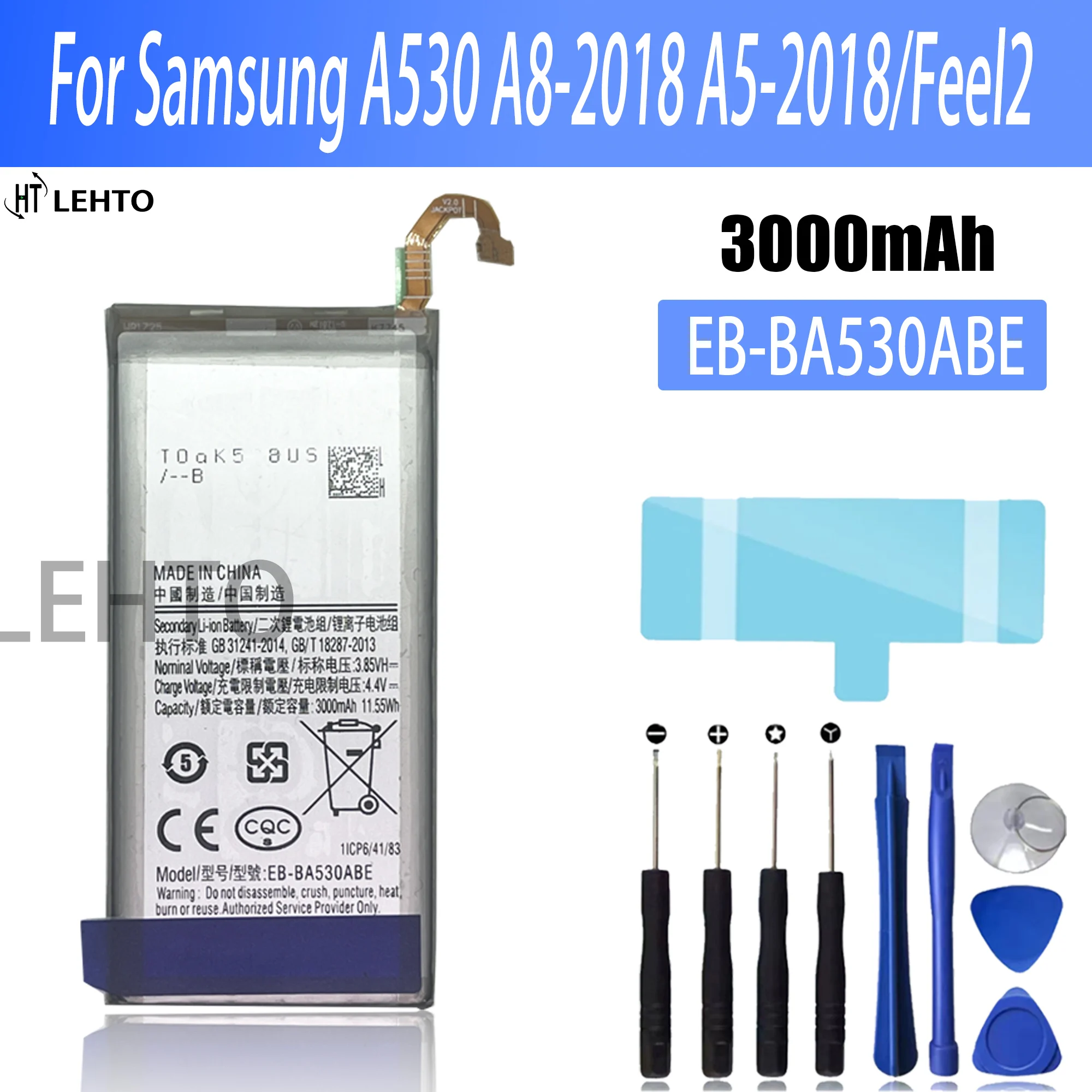 

100% high capacity EB-BA530ABE 3000mAh Battery For Samsung Galaxy A8 2018 A530 SM-A530 A530F A530K A530L A530S A530W A530N/DS