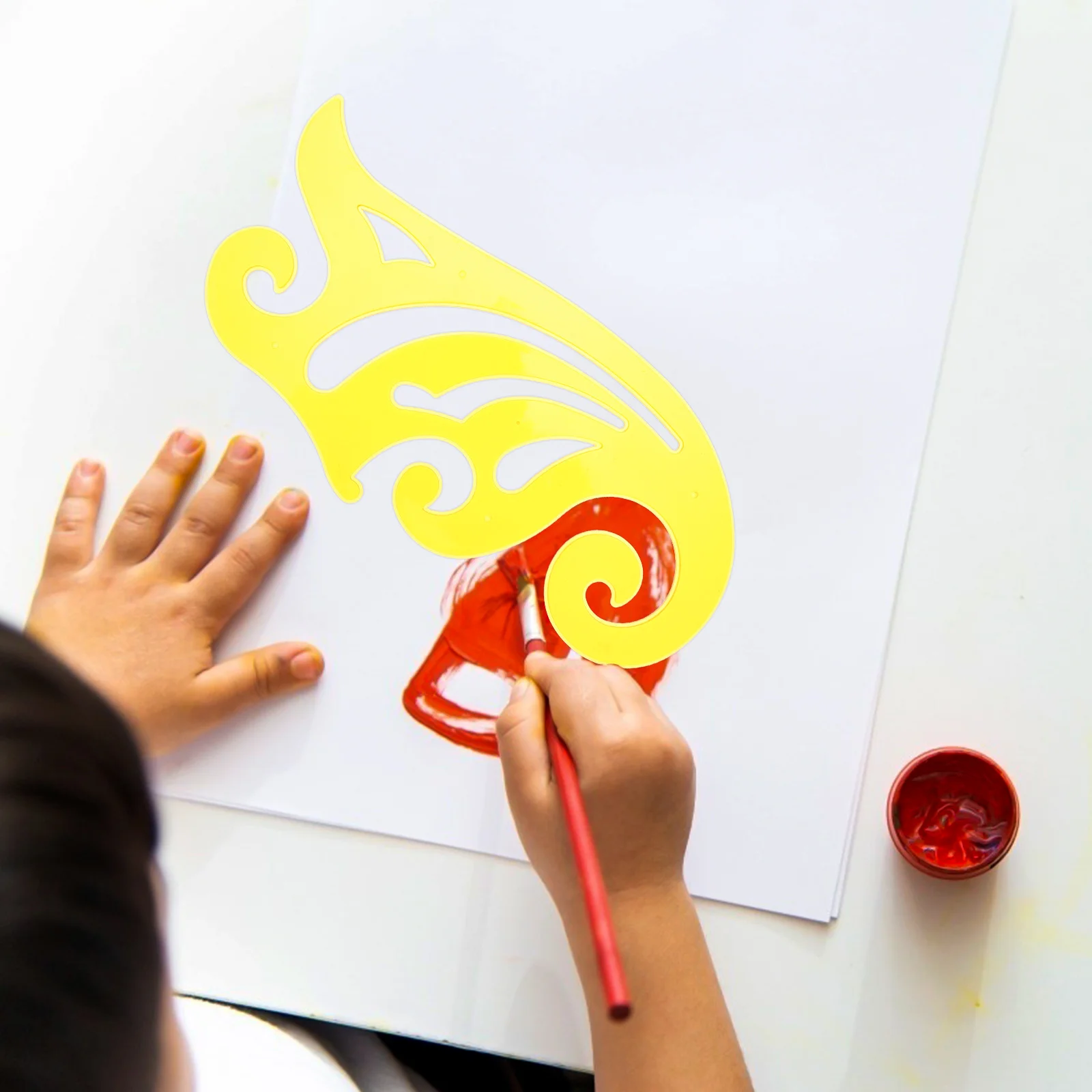 4 قطع من قوالب الرسم الهندسي مساطر الرسم البلاستيكية لقياس الصياغة الفنية الهندسية #2