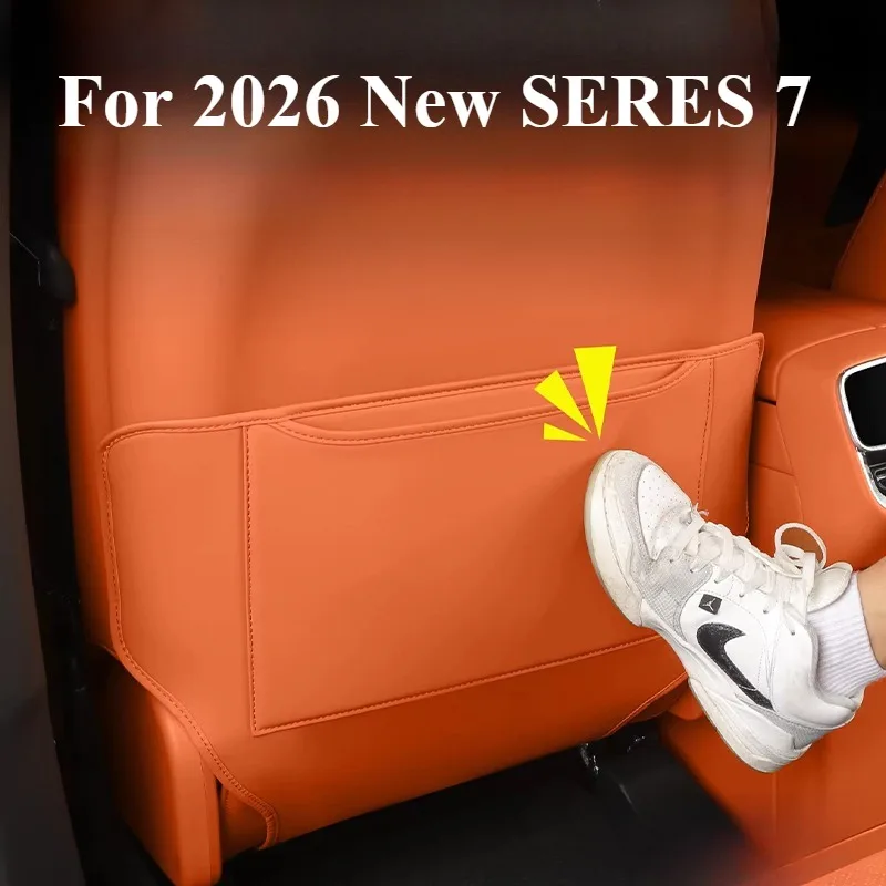 

For 2026 New AITO7 SERES 7 Car Seat Back Kick Mats, Anti-Kick Protector Pad, Interior Decorative Refit Accessories