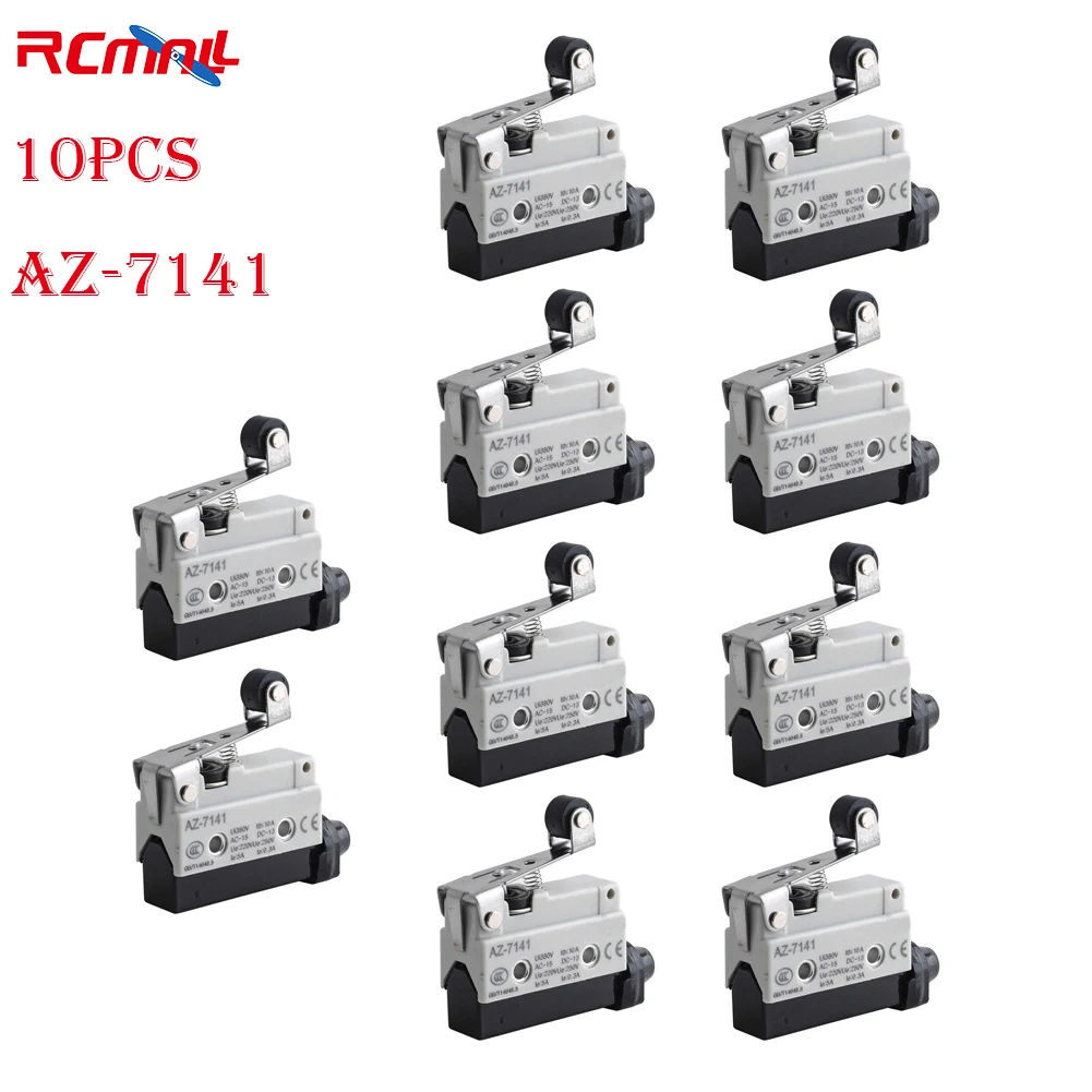 RCmall 10PCS AZ-7141 Waterproof Push Microswitch Travel Switch Limit Switch