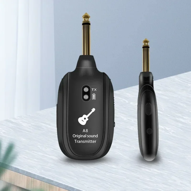 A8 Guitar Wireless System Transmitter Receiver Built-in Rechargeable Built- in Rechargeable wireless guitar transmitter