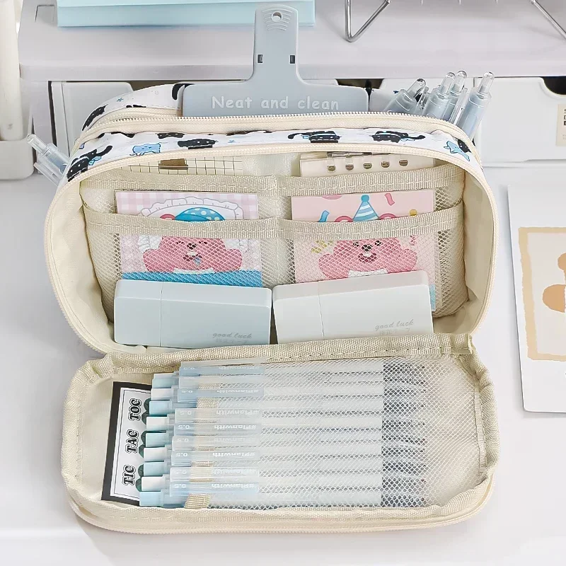 Student Pencil Case Super Large Capacity Pencil Case High Value for Girls Simple Style Stationery Box Stationery  Pencil Cases