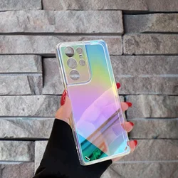 for Samsung Galaxy S25 S24 S23 A53 A33 S22 S21 FE S20 Plus Ultra A52S A12 A32 5G Case Laser Gradient Clear Colorful Cover Funda