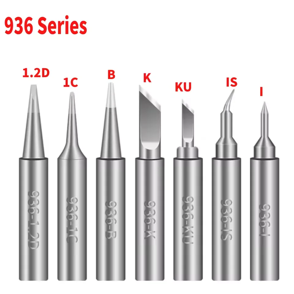 936 Series Soldering Iron Tips 936-K KU IS Professional Pure Copper Welding Head for Hakko 936 907 Welding Handle