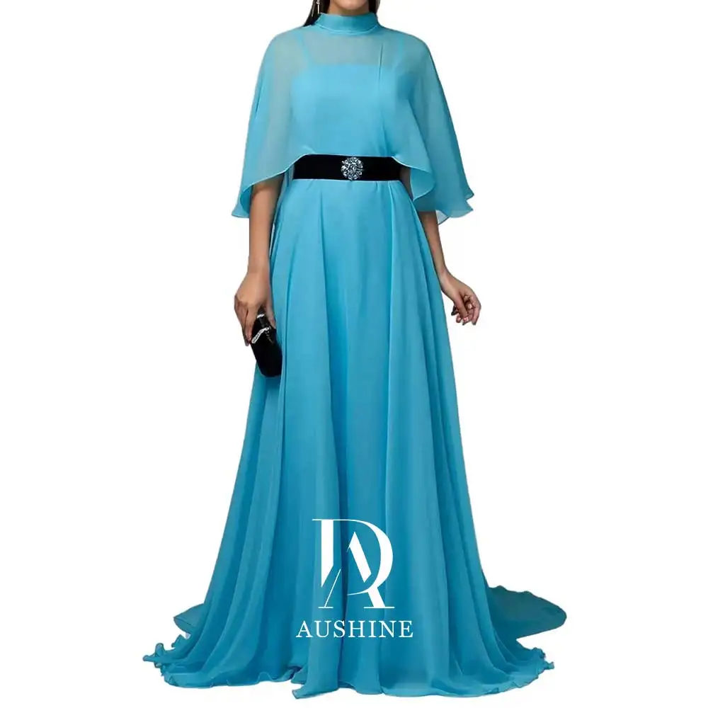 

Aushine Dress Luxury Birthday Evening Dress Floor Length Sleeveless Summer Elegant Wedding Party Gowns For Women Arab 2024Fu