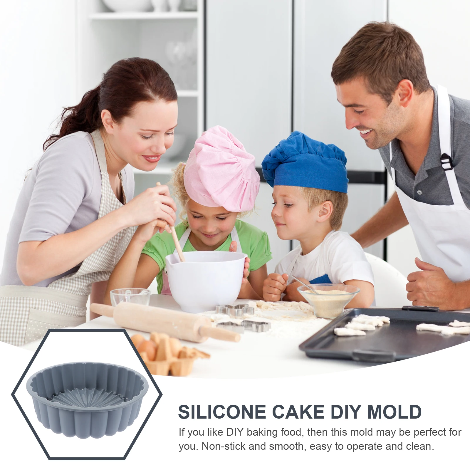 

Silicone Round Baking Tray Non-Stick Dessert Mold Diy Cake Making Tool Home Kitchen Supply Creative Baking Mold For Cake