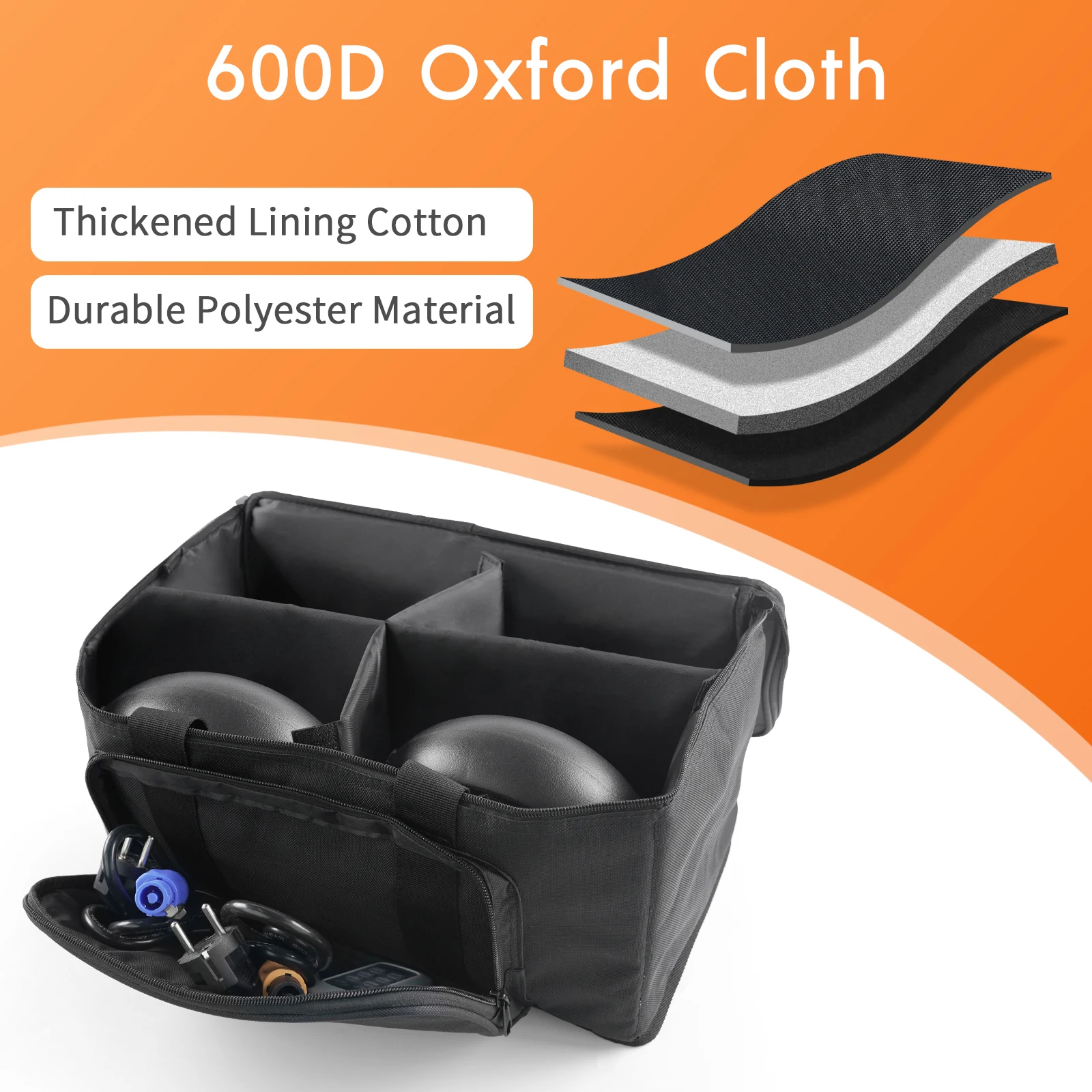 Par Light Bag Waterproof Storage Bag for（4）18*18*10CM Par Light Stage Lighting