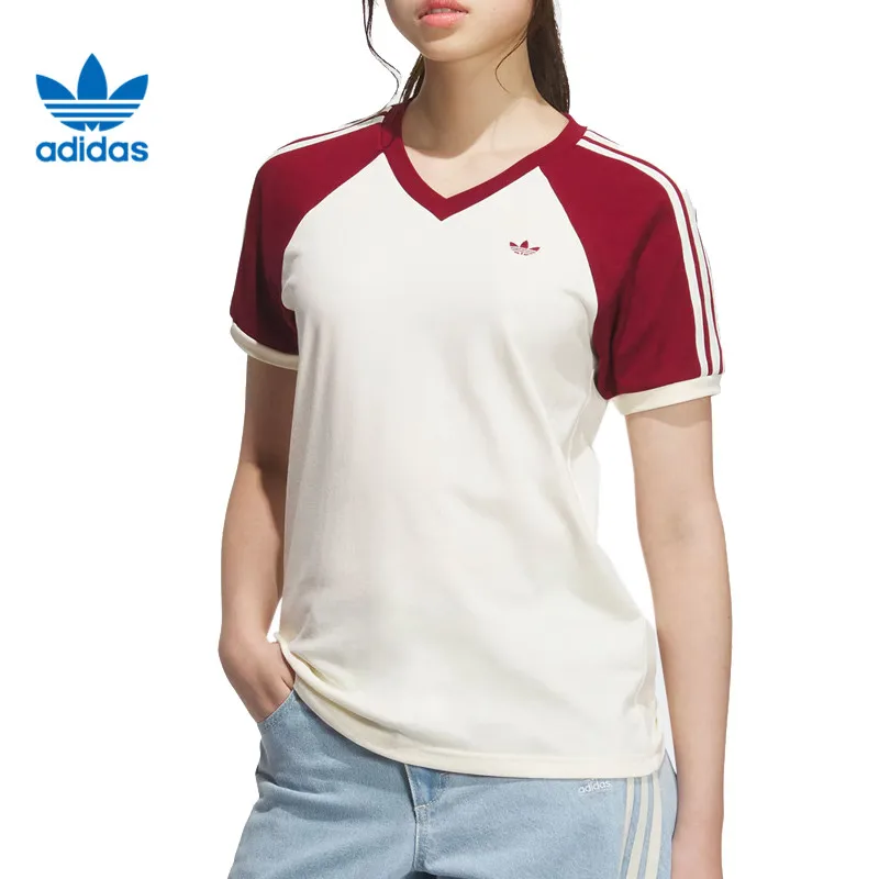 

Adidas Originals Adidas Clover Women's V NECK TEE Short T-shirt KE6163