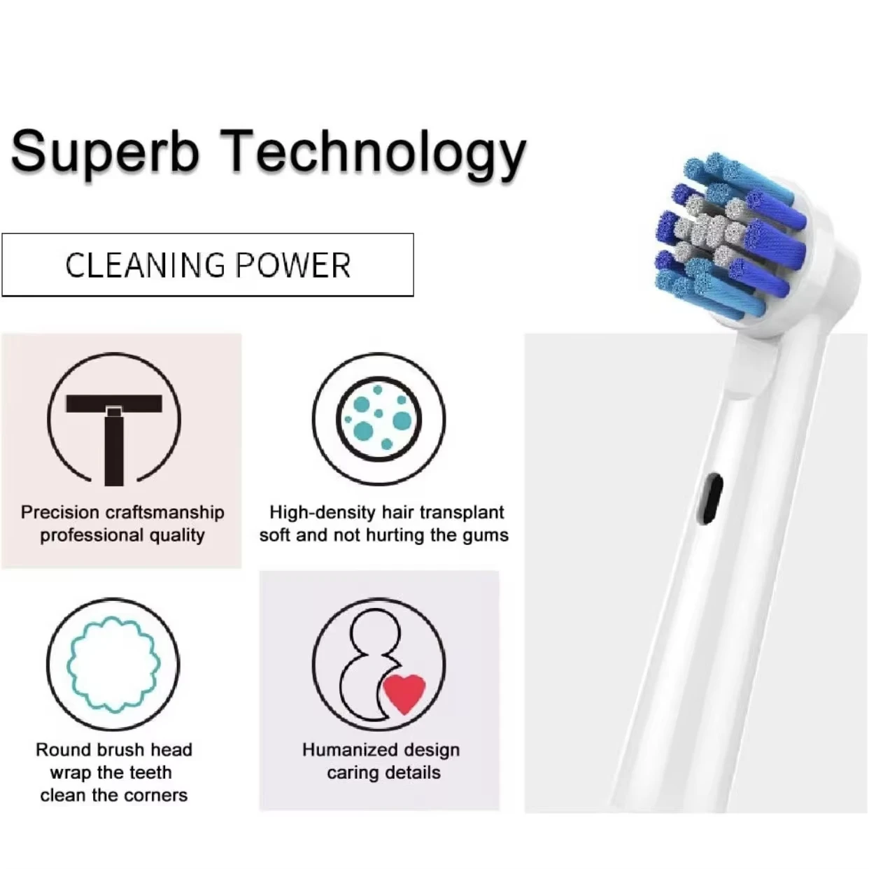 4/8 pezzi testina di ricambio professionale per testine per spazzolino elettrico Oral B ugelli con setole morbide Dupont igiene orale