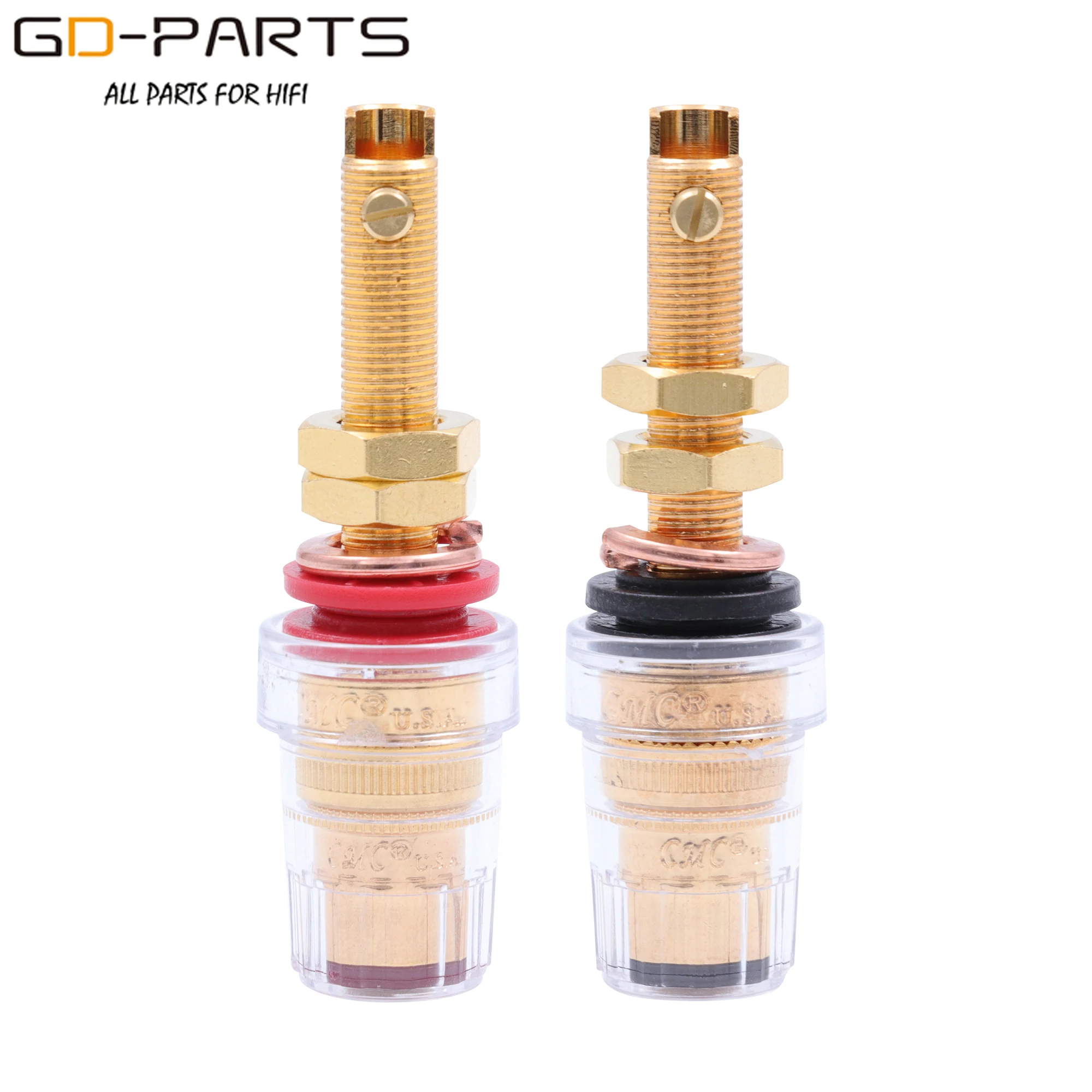 CMC High end Gold Silver Plated OFC Brass Speaker AMP Binding Post Banana Jack Socket Connector Hifi Audio DIY