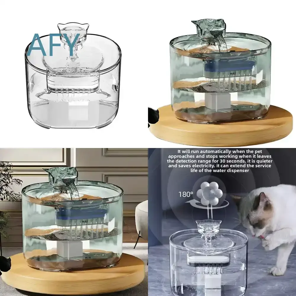 Portable Automatic Electric Cat Water Dispenser for Pets Stainless Steel Battery Powered Waterproof Pet Fountain for Cats