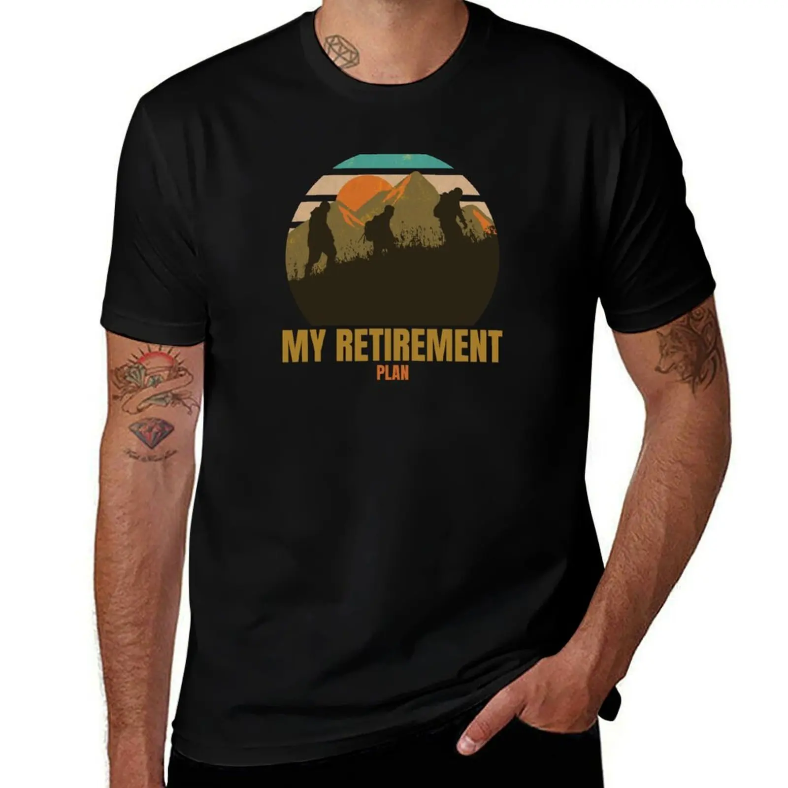 

My retirement plan is hiking T-Shirt T-shirts oversize luxury designer Man t-shirt Funny t-shirts t shirt for men