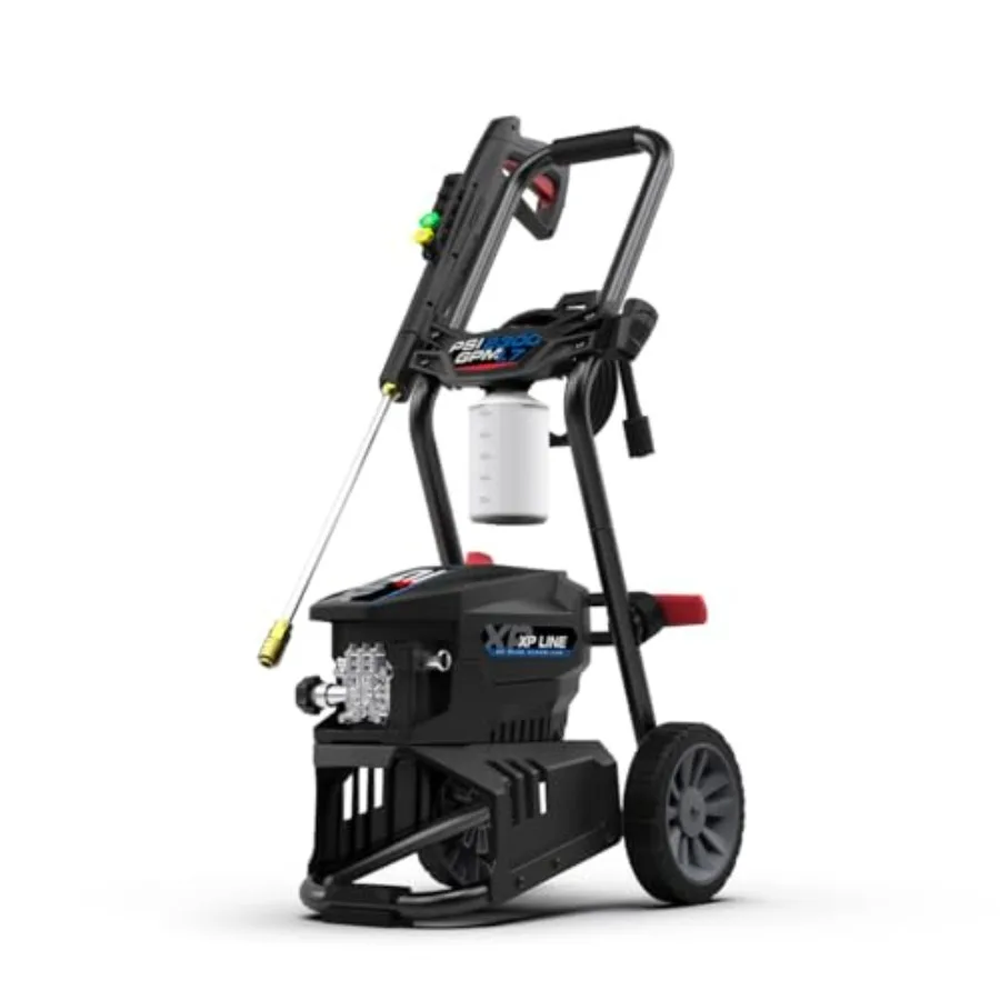 

Electric Pressure Washer 2300 PSI 1.7 GPM 13 Amps with Quick Connect Accessories Two Wheel Trolley On Board Storage Portable Hi