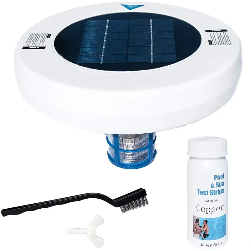 

Solar copper and silver ion swimming pool water disinfection, algae suppression and algae removal water quality