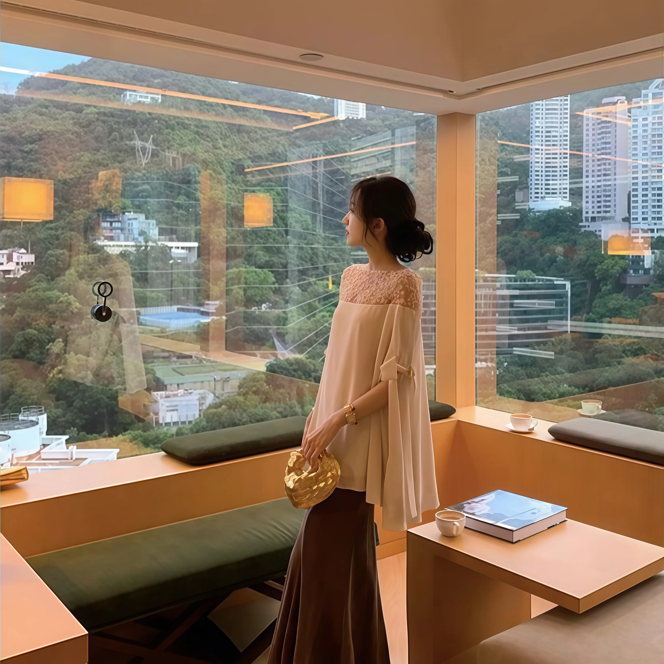 

Новая женская летняя блузка из шифона с ультра-легким бисерным декором, универсальная, свободного кроя, для повседневной носки