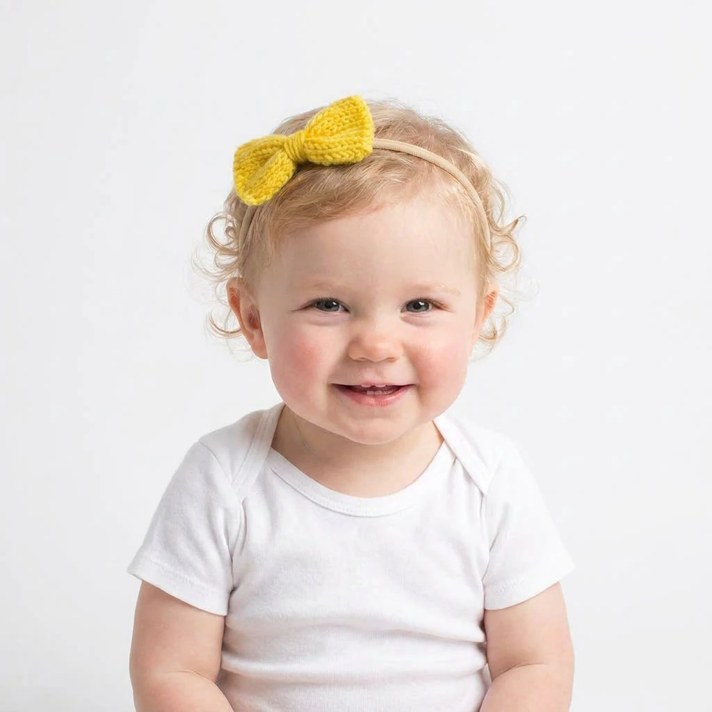 1Pc Knitted Bow Baby Headband Soft Skinny Elastic Hairbands for Girls Newborn Infant Toddler Winter Warm Hair Accessories