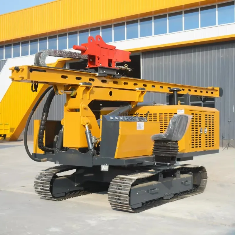 Solar Pile Driver Crawler Hydraulic Drilling Rig For Photovoltaic Foundation Ground Screw Installation Piling Machine