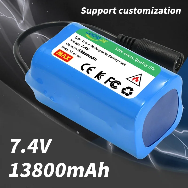 New Upgrade 7.4V 13800mAh Battery For T188 T888 2011-5 V007 C18 H18 So on Remote Control RC Fishing Bait Boat Parts