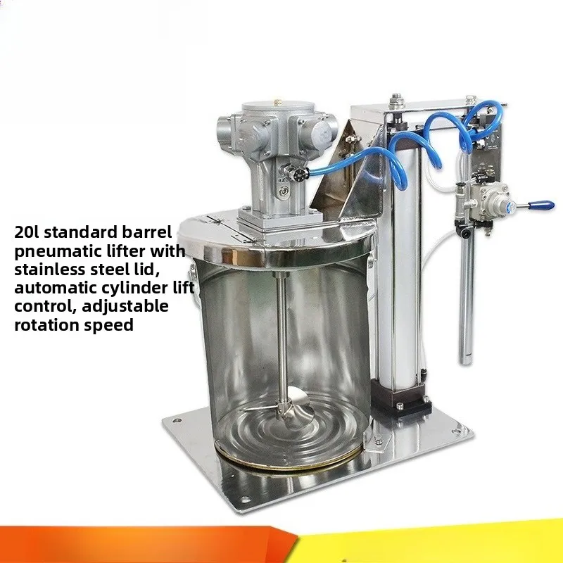 Pneumatic mixer with stainless steel lid 5 gallons all stainless steel, vertical pneumatic mixer