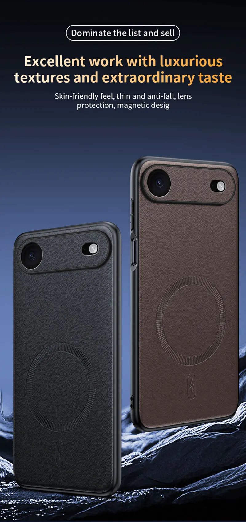 Für iPhone 17 Air Hülle Magnetische Leder-Schutzhülle Für iPhone 17 Air Anti-Fingerabdruck Rutschfest PC+TPU – Detail 5