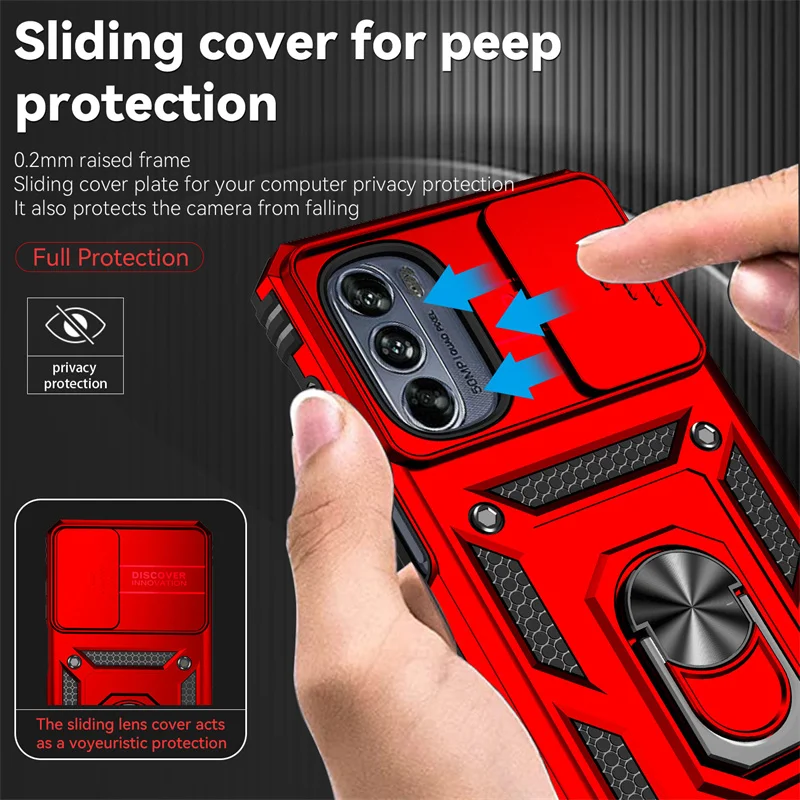 For Motorola G22 Case Slide Camera Protection Shockproof Armor Phone Cases For Moto G32 G52 G62 G82 G 22 32 52 62 82 Back Cover